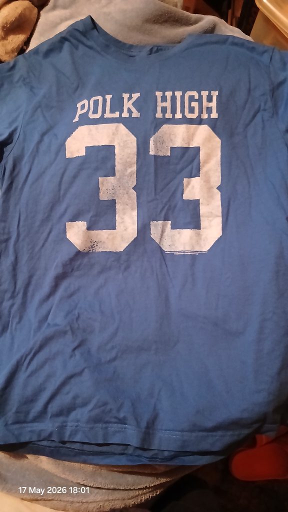 Married with Children polk high 33 jersey closeup