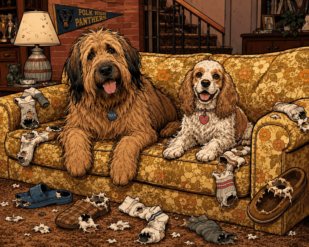 Married with Children buck and lucky couch dogs